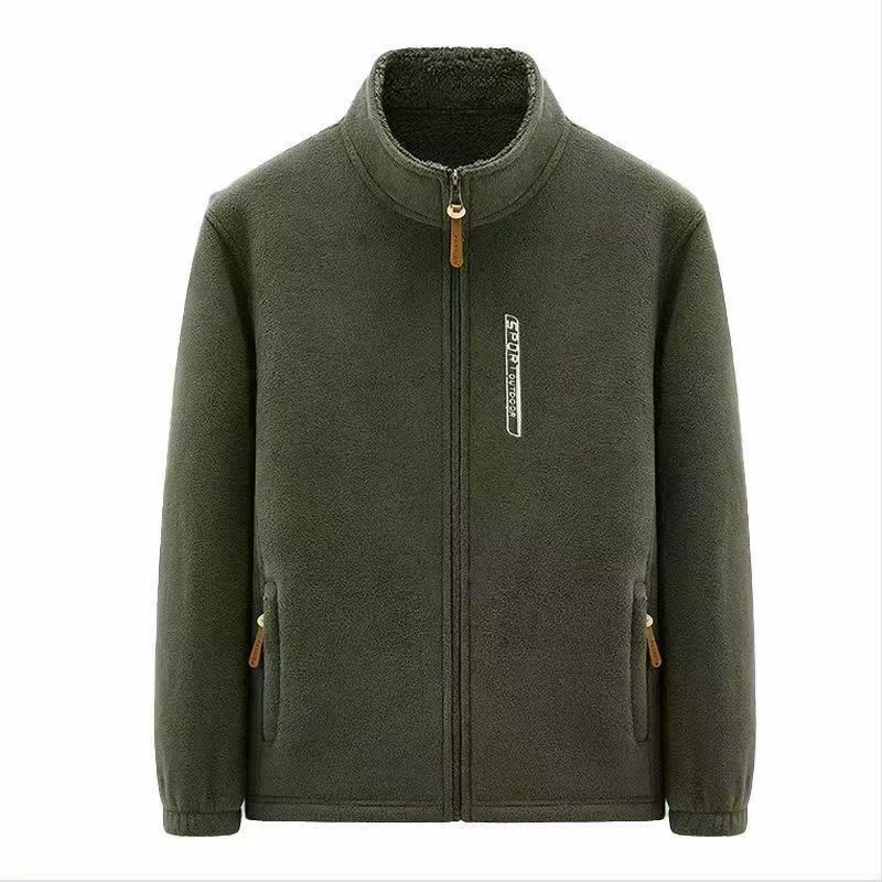 Autumn and Winter Middle-aged and Elderly Men's Fleece Casual Fleece Sweatshirt Fleece Outdoor Simple Fashionable and Versatile