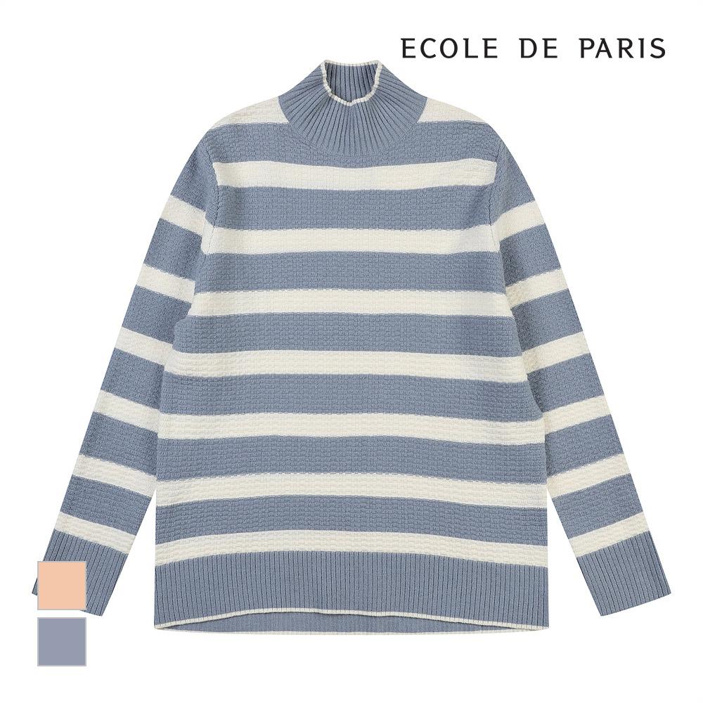 ECOLEDEPARIS Two-Tone Color Block Mock Neck Knit_Pb2Zkkc033Z