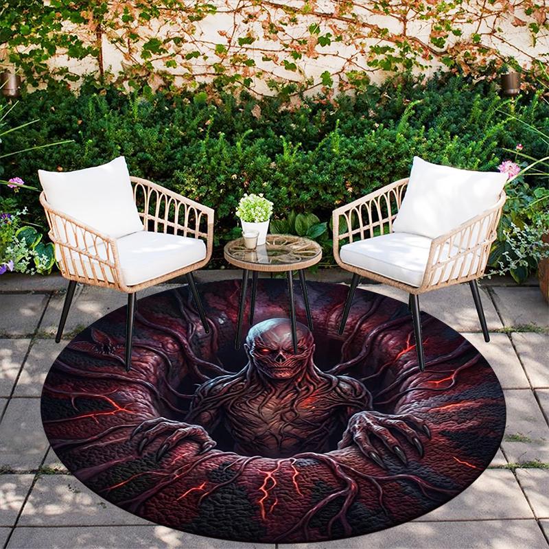 Cartoon Print Round Area Rug,Carpet Rug for Living Room Bedroom Sofa Playroom Decor,Non-slip Floor Mat