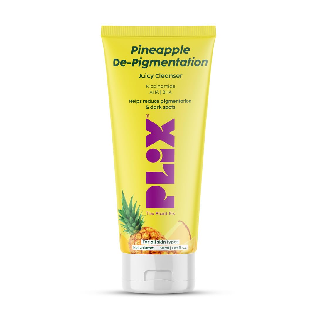 

PLIX The Plant Fix 5% Pineapple Juicy Mini Facewash For Brightening Even Tone Gentle Exfoliating Cleanser 50 Ml