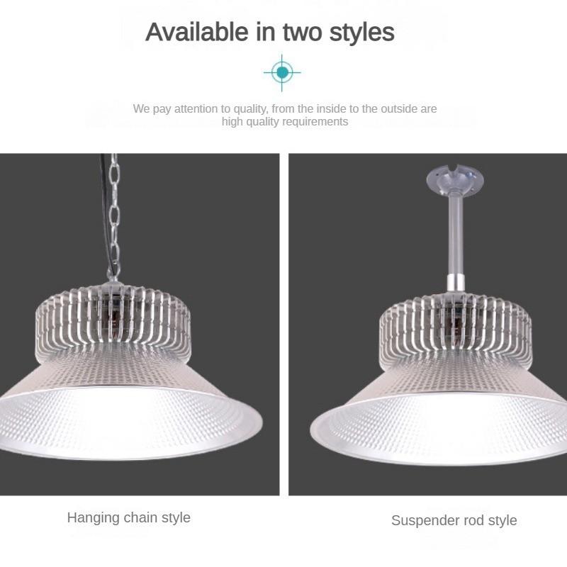 100W/150W/200W/250W/300W LED Finned Factory Lighting Explosion-proof Pendant Lights High Brightness Sports Hall Lamp New Industrial Mining Light