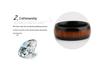 Elegant European & American 8MM Stainless Steel Pinky Ring with Black Wood Grain