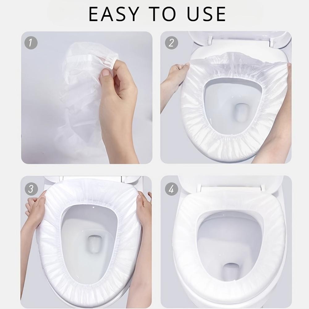 10pcs Disposable Toilet Seat Covers, Waterproof & Dust-Proof, Individually Wrapped - Hygienic & Convenient for Travel and Public Restrooms