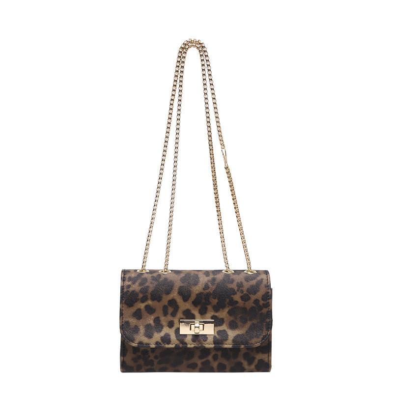 

Fashionable Medium Leopard Print Handbag For Women With Synthetic Leather Ideal For Daily Use кофейный