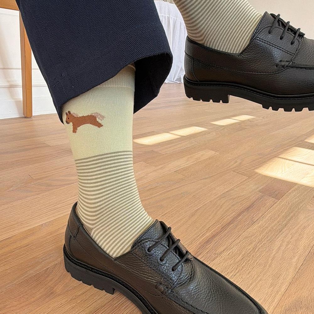 [BonjourMarch] 26SS Men’s Animal Pattern Socks - 3 Pair Set (Gift Packaging Included)