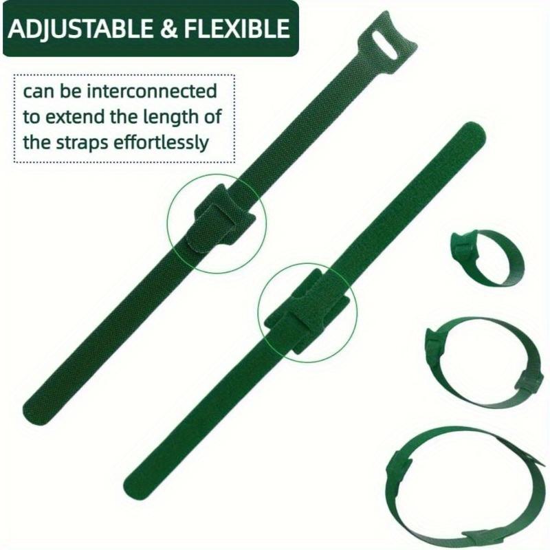 100pcs Reusable Heavy-Duty Nylon Plant Ties Garden Straps with Hook & Loop Fasteners, Weatherproof Non-Slip Grips for Climbing Vines, Greenhouse