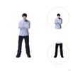 1/64 Diorama Figures Layout Hobby Display Painted Miniature Characters Arms Crossed Posture for