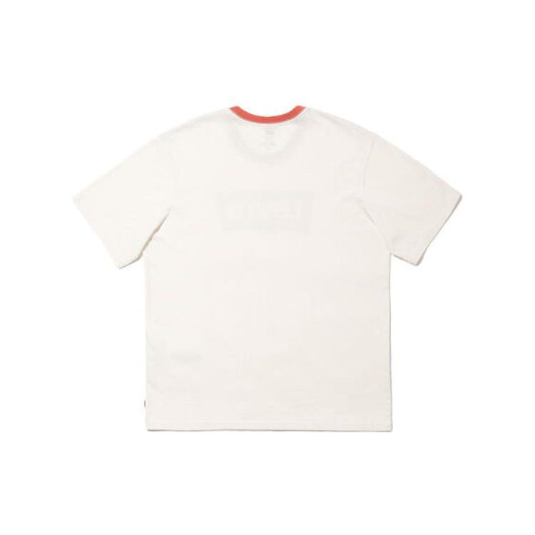 Levis Color Block Logo Print Crew Neck T-Shirt Men Tops White 16143-0130