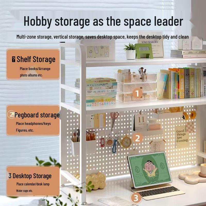 Iron Art Pegboard Bookshelf & Desk Organizer for Home or Dorm