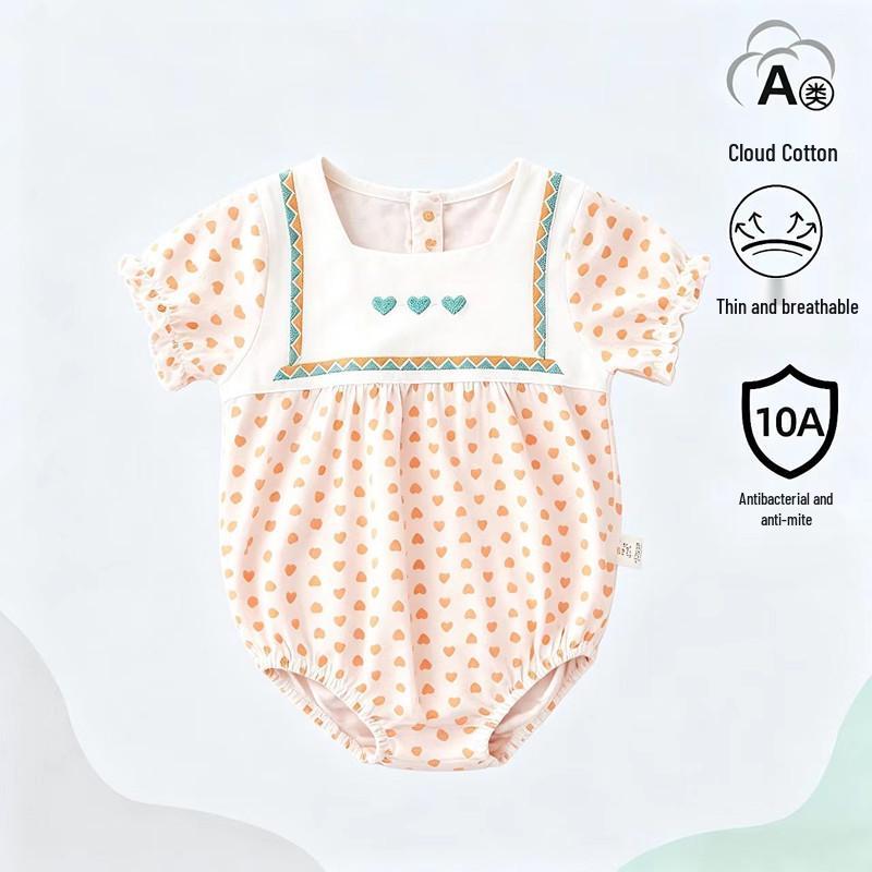 Summer Cotton Baby Romper - Short Sleeve One-Piece for Boys & Girls