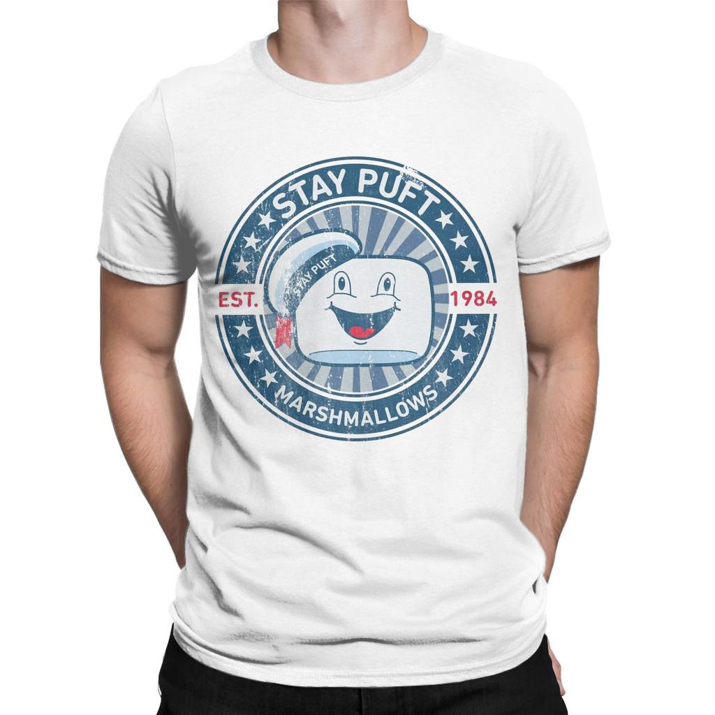 Stay Puft Marshmallows Movie T-Shirt for Men Funny 100% Cotton Tees O Neck Short Sleeve T Shirts Original Clothes