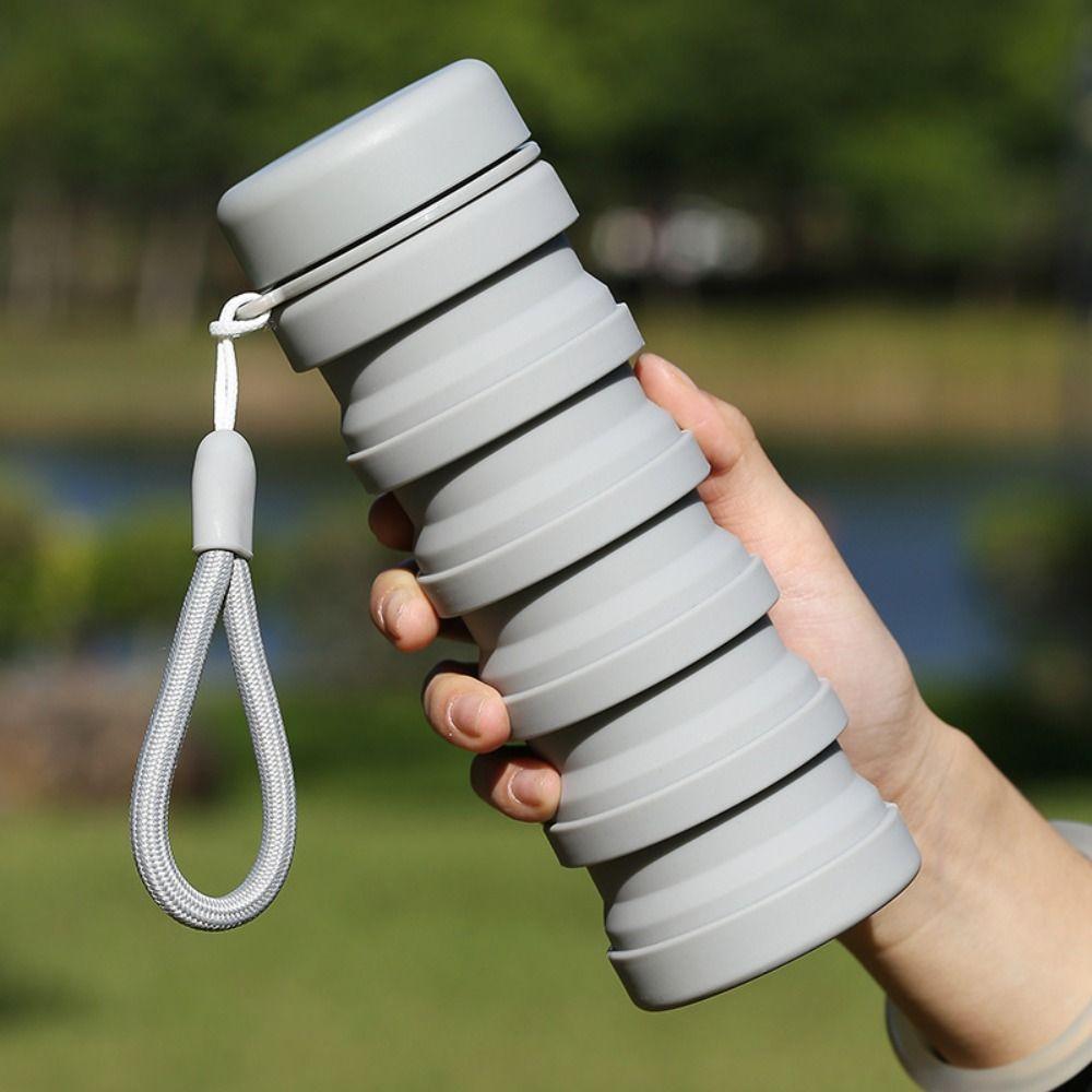 Retractable Folding Silicone Water Bottle Leak Proof Foldable Drinking Cup Outdoor Travel