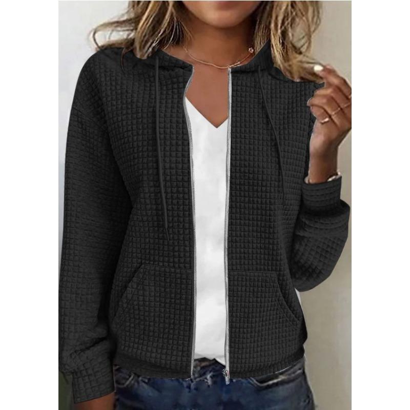 Women S Zip Up Hooded Long Sleeve Sweatshirt Coat