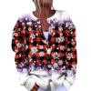 Women's Fashion Christmas Printed Long Sleeve Knitted Cardigan Button Down Jacket