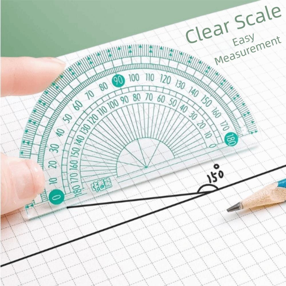 8Pcs/Set Multifunctional Math Geometry Set 0.7mm Erasergraphite Lead Triangle Ruler Ruler Compass Set Straight Ruler