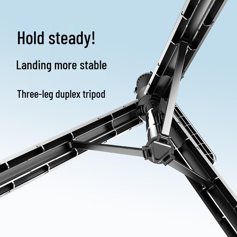 1.8m Four-Axis Mobile Selfie Stick Tripod with Floor Stand & Fill Light for Live Streaming & Photography