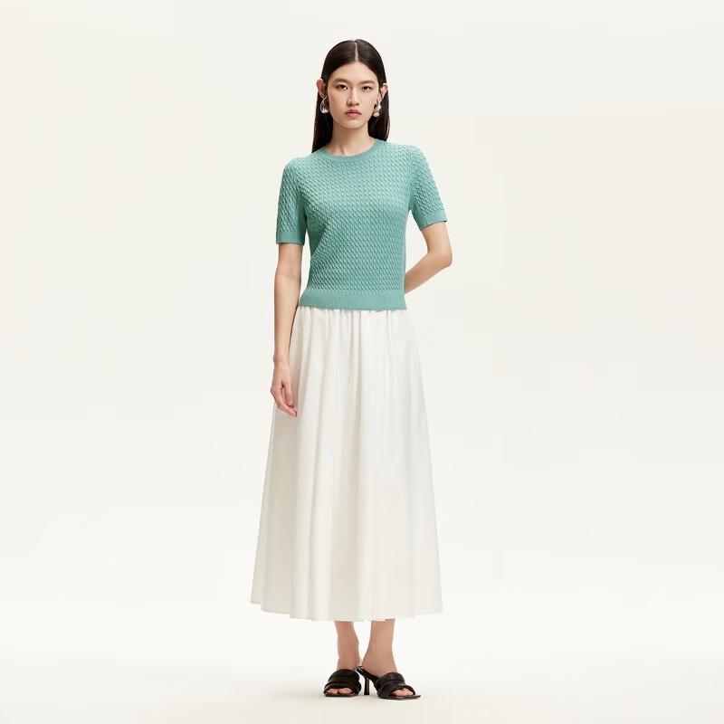 VEROMODA 2025 Summer Lyocell Blend Solid Short-Sleeve Knit Top