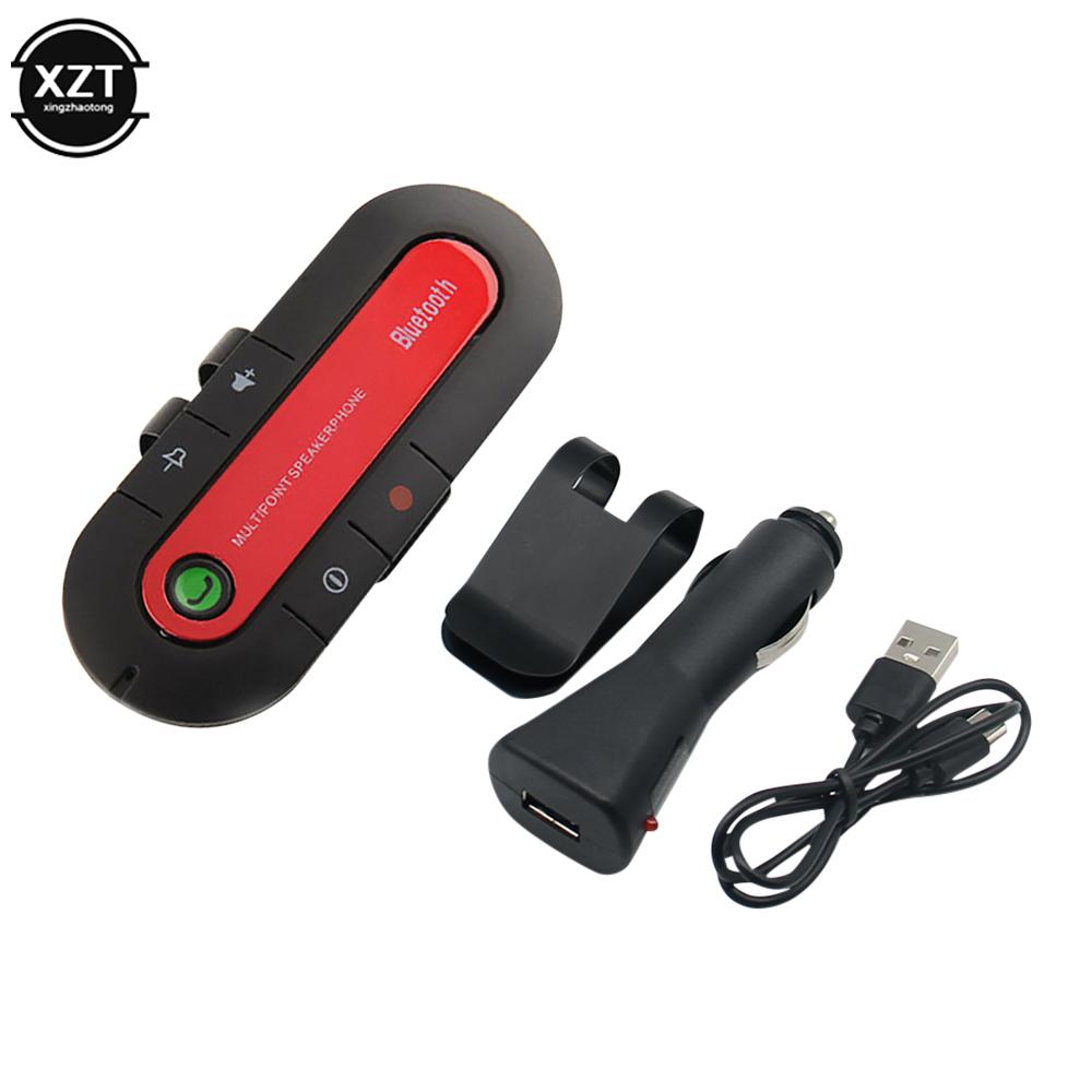 Speakerphone 4.1+EDR Wireless Bluetooth-compatible Handsfree Car Kit MP3 Music Player USB Power Audio Receiver Sun Visor Clip