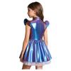 Schillerndes Alien-Tutu-Kleid für Mädchen, Glänzendes Kostüm mit Stehkragen, Flatterärmeln & Reißverschluss hinten, Bühnenauftritt & Party