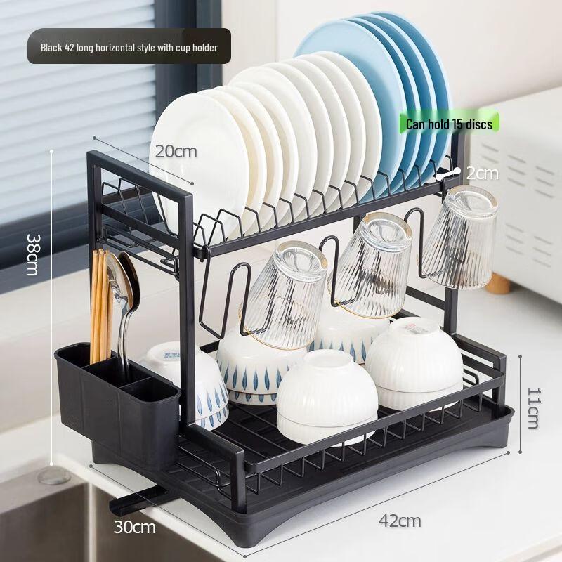

Multifunctional Kitchen Dish Storage Rack with Lid