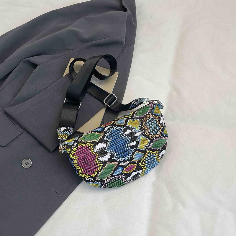 Neue Retro Schlangenmuster Brusttasche Mode Damen Hüfttasche Luxus Bauchtasche Damen Lässige Einkaufs-Umhängetasche Geldbörse