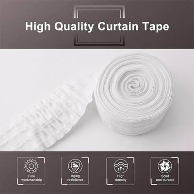 10m Curtain Tape With 50 Hooks Fabric And Metal Easys Install For Window Drapes Track Repair Home Curtain Accessories