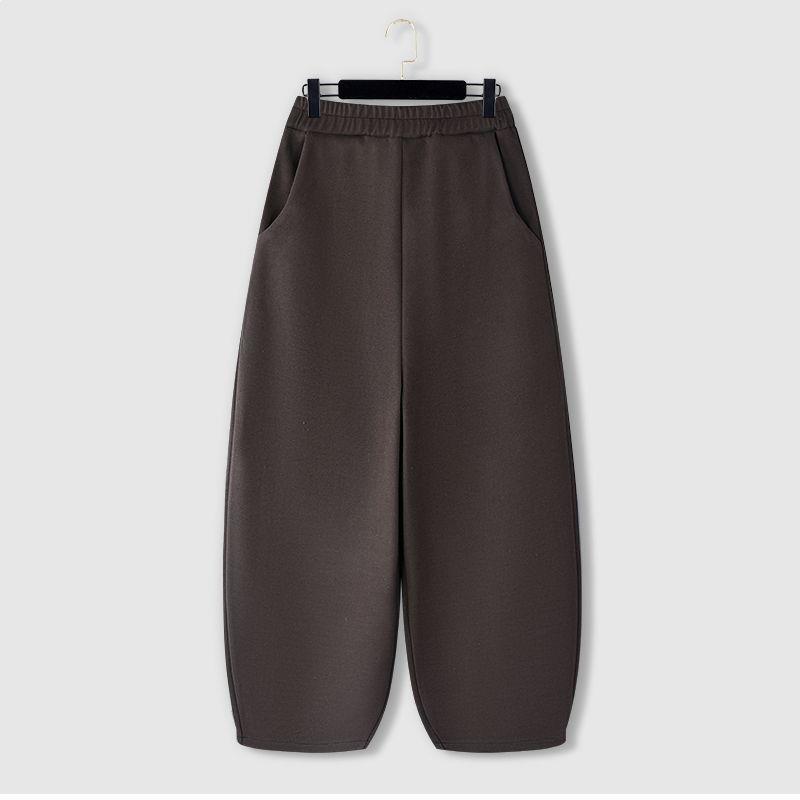 

Spring Loose High-Waisted Woolen Harem Pants for Women - Slimming, Casual, and Cropped Wide-Leg Design S (88-105 jin) кофейный