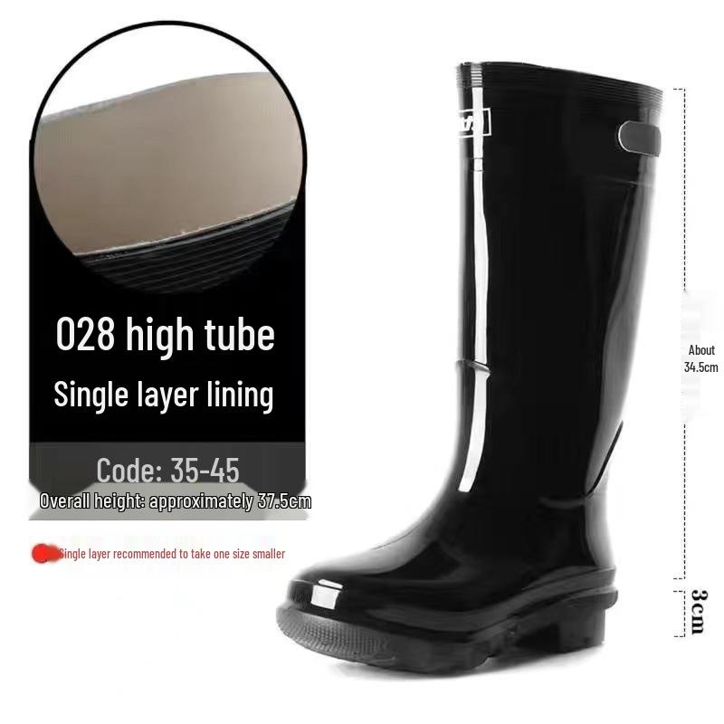 

Spot 028 Men s Warrior High-Top Waterproof Rain Boots, Non-Slip, Wear-Resistant, Reflective Safety Water Shoes. 43