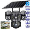 V380 Pro Wireless WiFi Solar Camera Three Lens Three Screen Human Detection 4G Sim Card Solar CCTV IP Camera