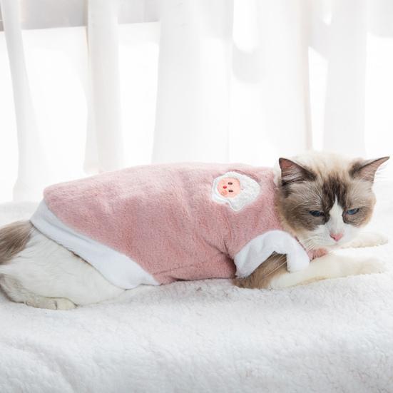 Winter Pet Clothes Super Soft Breathable Ultra-Thick Plush Lined Washable Keep Warm Acrylic Pet Cat Winter Warm Sweatshirt Sleeping Clothes Pet