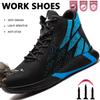Fashion Security Protective Shoes High Top Safety Shoes Men Anti Smashing Anti Puncture Work Shoes Men Work Safety Boots