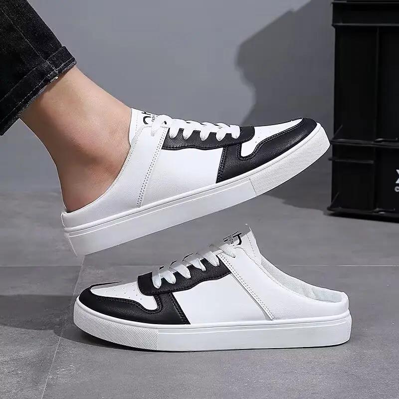 

Fashion Eva Shoes Mules Slippers for Men Flat Half Genuine Leathe Fun High Quality Fashion Casual Designer Luxury Trend 2025 Comfortable 39