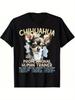 Funny Chihuahua Professional Human Trainer T-Shirt - Black Tee with Chihuahua Dog Face & Training Co