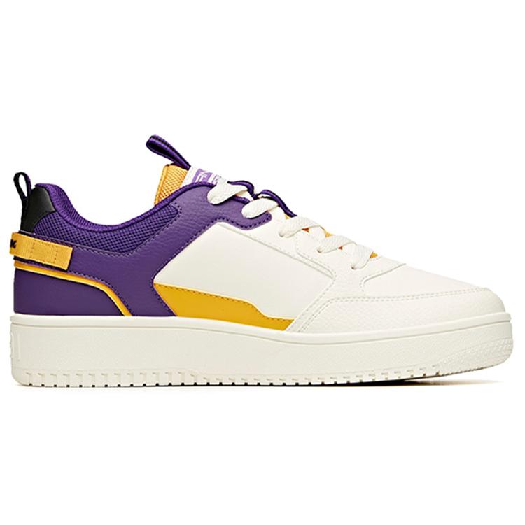 New Anta Anti Slip And Wear Resistant Lightweight Low Top Skateboard Shoes White Purple Yellow 912018066-14