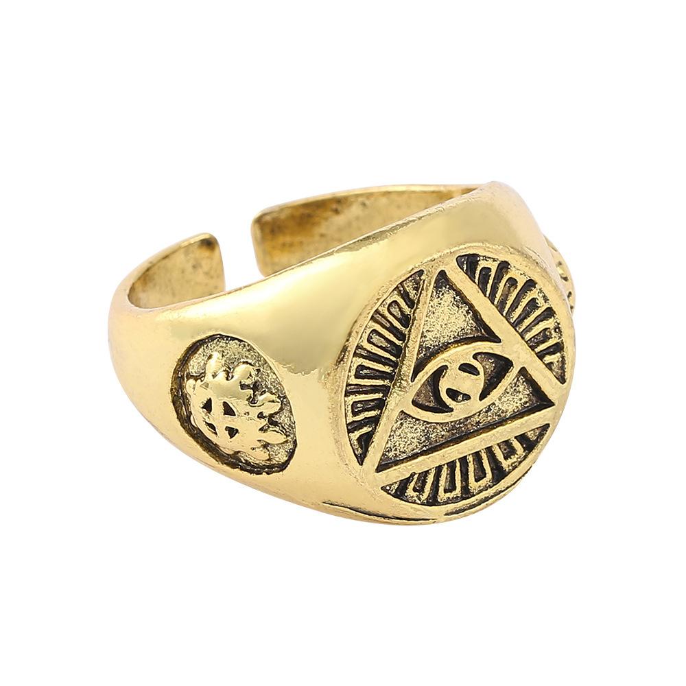 European and American New Hand Jewelry Ring Devil's Eye Triangle Ring Jewelry