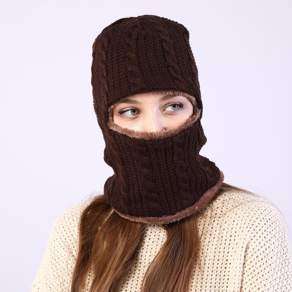 Damska zimowa smażona pasta Twist jednoczęściowa wełniana ochrona uszu oraz dziergany sweter z czapką szalik