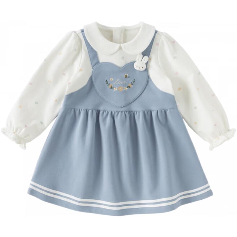 DAVE & BELLA Girls' Faux Two-Piece Floral A-Line Princess Dress