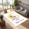 Diddl Crystal Velvet Rug, Custom Name Text Personalized Non‑Slip Floor Mat for Home Decor Gift