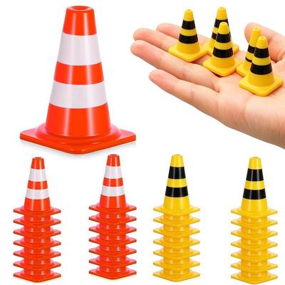 10Pcs Mini Traffic Cones Abs Plastic Road Cone Model For Scene Layout, Pretend Play And Photography Props