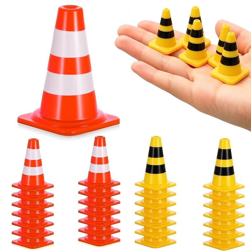 10Pcs Mini Traffic Cones Abs Plastic Road Cone Model For Scene Layout, Pretend Play And Photography Props