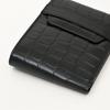 Men's Leather Wallet 3S Scrblk -Premium Black Croc Look Napa Leather Wallet with Coin Pocket & 6 Card Slots - Elegant Slim Bifold Wallet