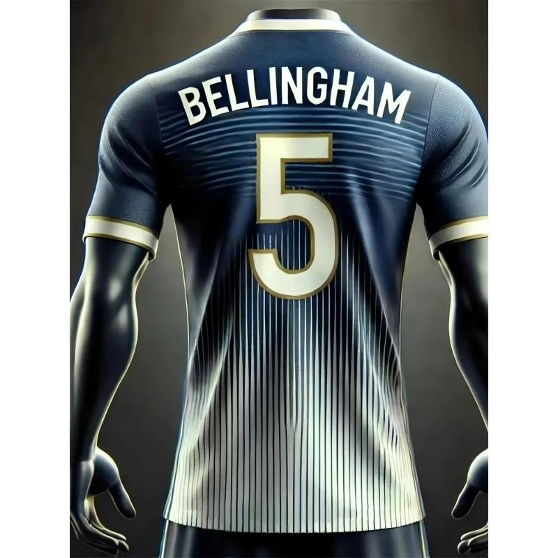 New Round Neck BELLINGHAM #5 Jersey Fashionable Men's And Women's Short Sleeve Breathable Quick-Drying Sports T-Shir