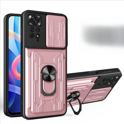 Für Xiaomi Poco X4 M4 Pro/Redmi Note 11/Note 11S/Note 11E Pro/Redmi 10C am Auto befestigte magnetische drehbare Ring-Kartenfach-Handyhülle