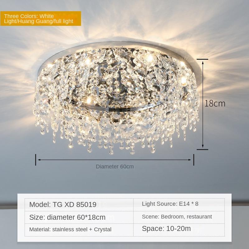 Light Luxury Crystal Living Room Ceiling Light Simple Modern Creative Personalized Bedroom Light Grand Room Lighting