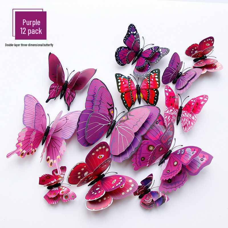 3D Double-Layer Butterflies Wall Décor & Refrigerator Magnets