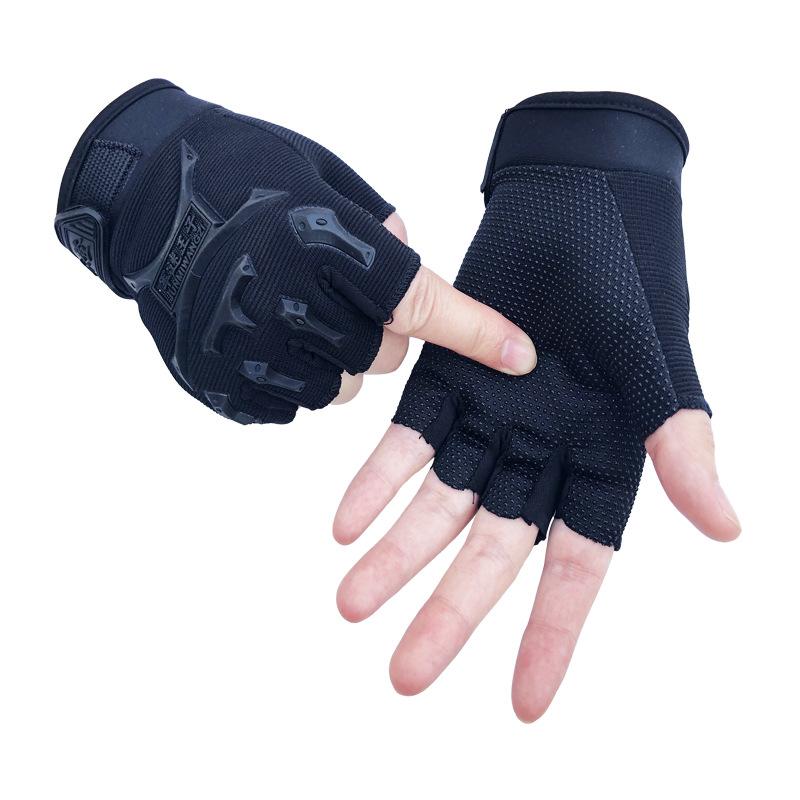 

Mary Kids tactical half-finger gloves - lightweight, breathable, for gaming, sports, outdoor fitness, and protective cycling S чёрный