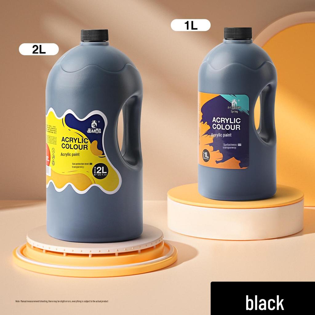 Acrylic Wall Paint - Waterproof, Fade-Resistant, Sun-Protected, White, 2L/1L Large Container for Art & DIY Projects