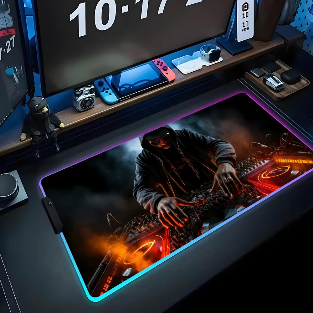 Musik DJ Mauspads RGB Gaming-Mauspads Große LED-Pads PC-Schreibtischmatten Leuchtende Mauspads Große Tastaturmatten Tischteppich mit Hintergrundbeleuchtung