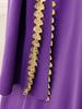 Middle Eastern Muslim Evening Dress with Long Sleeves and Puffy Long Skirt In Purple for Festival Performances