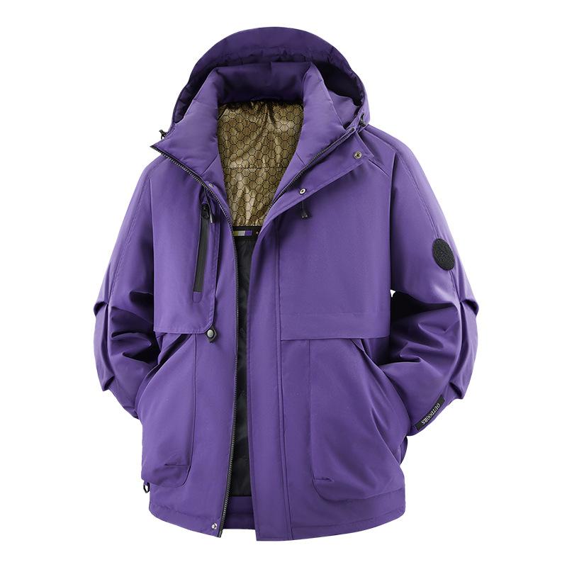 Warme Baumwolljacke für Herren und Damen, Winterjacke für Jugendliche, locker, Outdoor, mit Kapuze, wasserdicht, Baumwolle